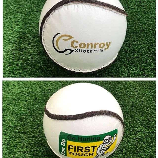 Conroy First Touch Go Games sliotar shown front and back